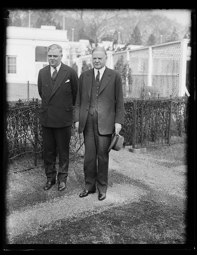 Herbert Hoover, right, at White House, Washington, D.C.