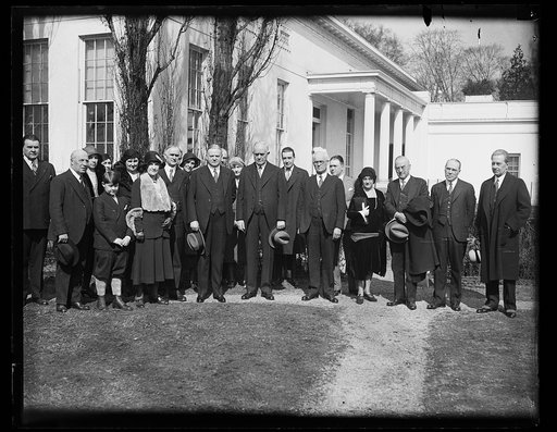 Herbert Hoover and group at White House, Washington, D.C.