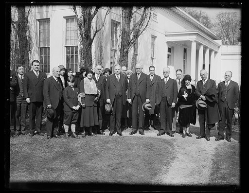 Herbert Hoover and group at White House, Washington, D.C.