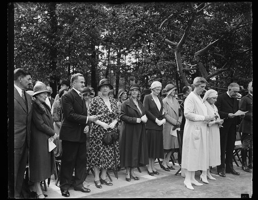 Group with Red Cross; Lou Hoover, center