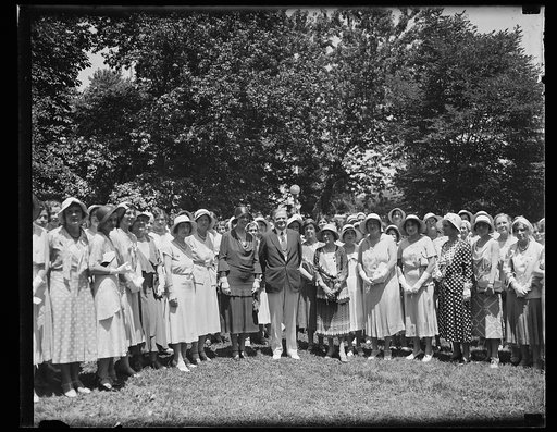 Herbert Hoover and group of women
