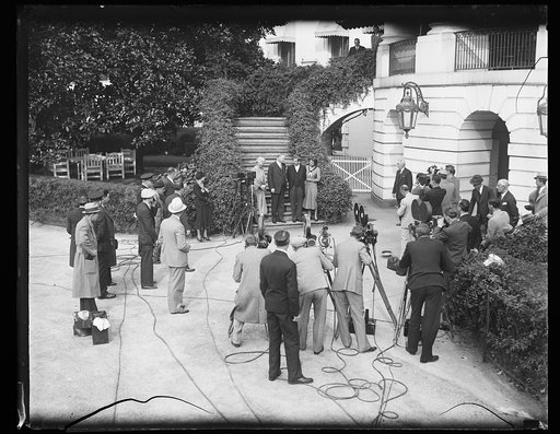 Photographers outside White House with Hoover