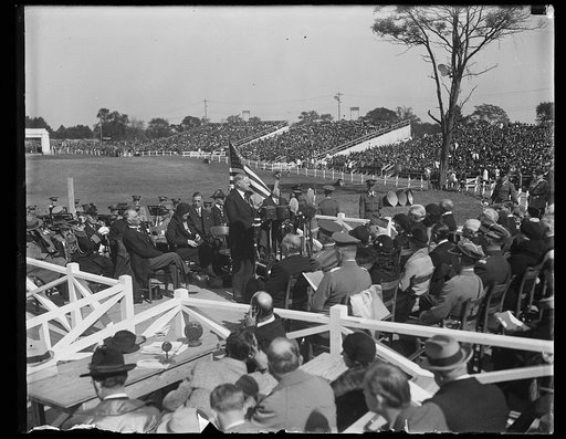 Herbert Hoover addressing crowd