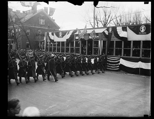 Parade passing viewing stand