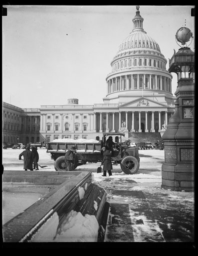 Clearing snow in front of U.S. Capitol, Washington, D.C.