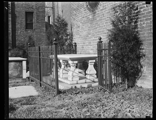 Marble bench in church yard