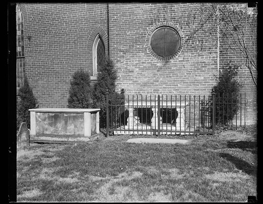 Marble bench in church yard