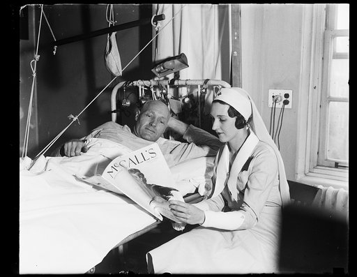Man in hospital bed