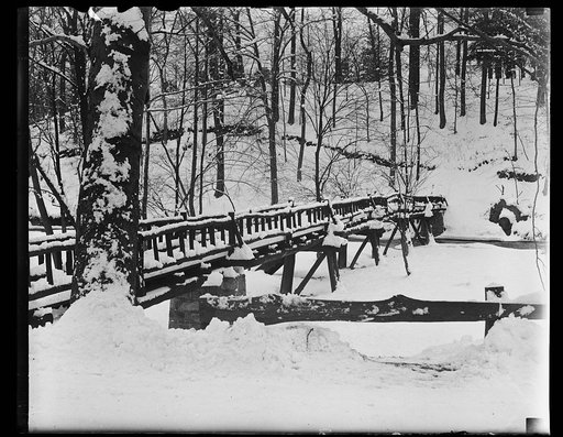 Footbridge in snow