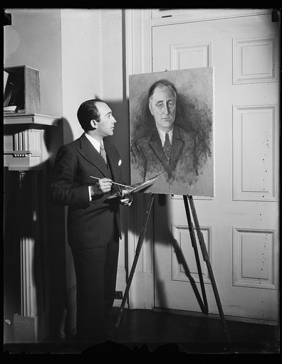 Painting portrait of Franklin Roosevelt