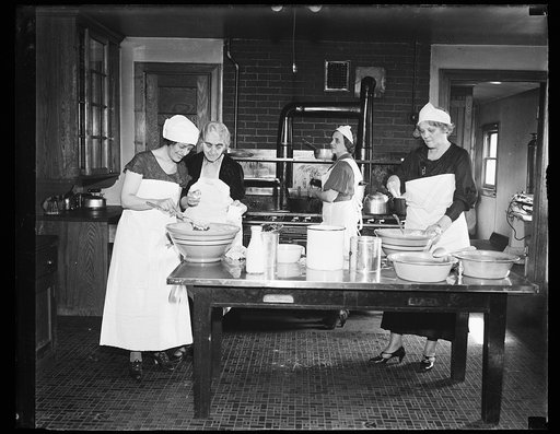 Women working in kitchen