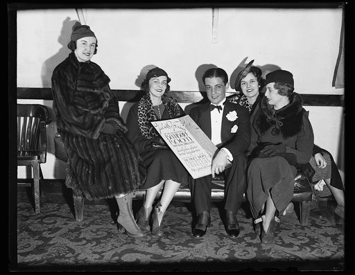 Group with sign for Gala Opening of Bamboo Room