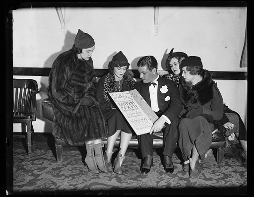 Group with sign for Gala Opening of Bamboo Room