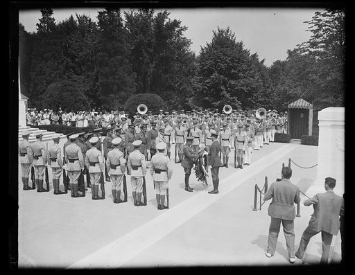 Ceremony at Tomb of Unknown Soldier, Arlington National Cemetery, Arlington, Virginia