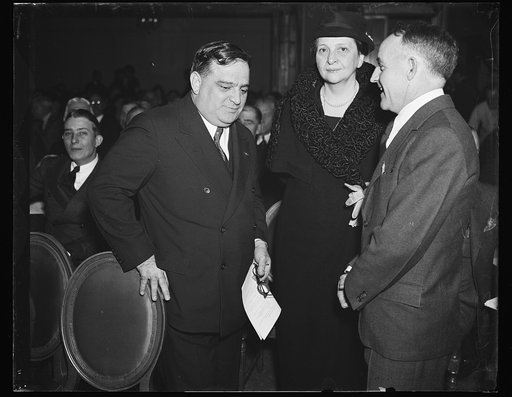 Fiorello La Guardia, left, Frances Perkins, center