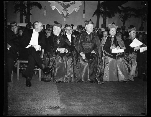 Homer S. Cummings, left. Catholic University, Washington, D.C.