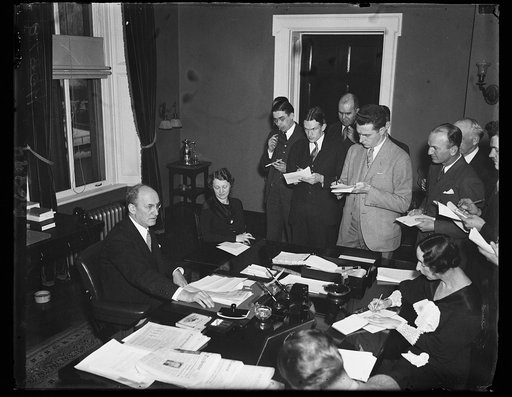 Sec. Henry Morgenthau at press conference. 1/17/35
