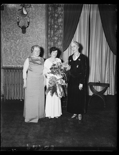 This year's auxiliary leaders. Martha A. Hart (N.J.), National Junior Vice President; Anna Nagle (Mass.), National President; Irma Hill Vogel (Ill.), National Senior Vice President