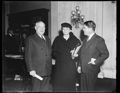 Frances Perkins, center