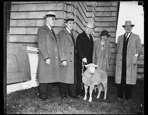 Group; John Nance Garner, center, with sheep