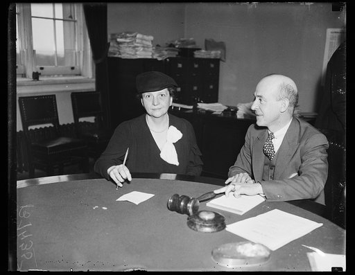 Frances Perkins, left