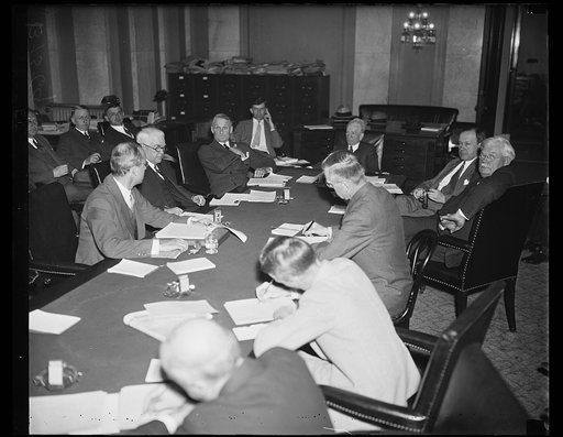Group/meeting: William Gibbs McAdoo, 6th from left