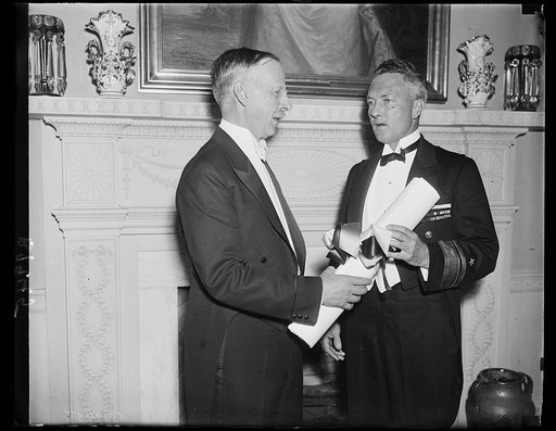 L to r: Gilbert Grosvenor, Pres. Nat'l Geographic, Rear Ad. Richard Byrd