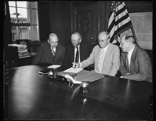 Stanley Reed, Pat Harrison, Homer S. Cummings, Donald Richberg