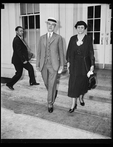 Frances Perkins, right. White House, Washington, D.C.