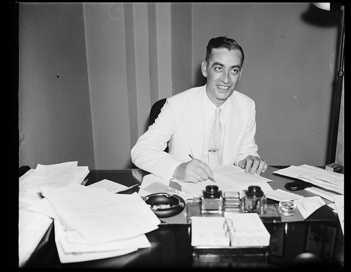 A rare bird. This photograph shows Charles F. Rish, a Republican, shortly before he took the oath of office as Rhode Island's baby congressman. He was 38 years old the day he took his seat. 8/19/35
