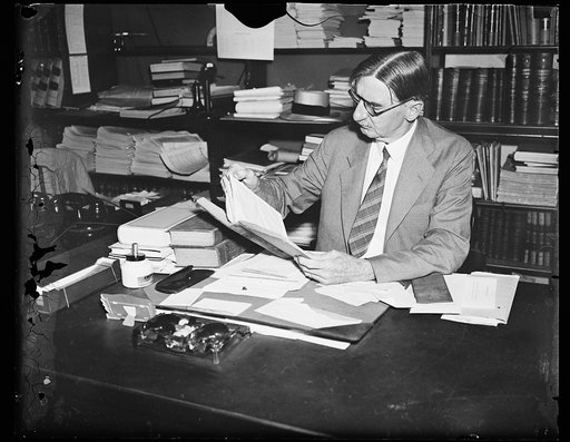 James D. Preston, superintendent of the Senate Press Gallery at the National Archives, Washington, D.C. He became Administrative Secretary of the National Archives in August 1935