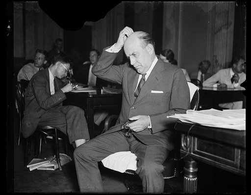 "Lemme see." Ira Campbell, New York attorney for American steamship owner ass'n, testifying before the Senate lobby investigating committee on the Shi-subsidy bill, said he talked with Raymond (Brin-Trust) Moley and Kermit Roosevelt concerning the legislation. Campbell said he didn't write the bill.