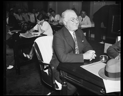 Wash. D.C. Dollar Line heard from. Stanley Dollar, ship owner, testifies before the Senate Lobby Committee that he never objected to any Senator or Congressman about the Ship-Subsidy bill which intends to limit profits. 8/24/35