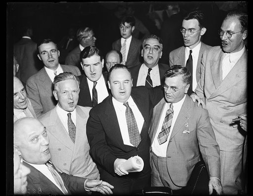 Barber shop harmony. The following Representatives lifted their voices in sweet harmony as the House prepared to adjourn. Left to right: Rep. Lawrence E. Imhoff of Ohio, Rep. Edward A. Kenny of New Jersey, Rep. Joseph P. Monoghan of Mont., Rep. Edward C. Moran of Maine, Rep. Fred M. Vinson of Kt., R