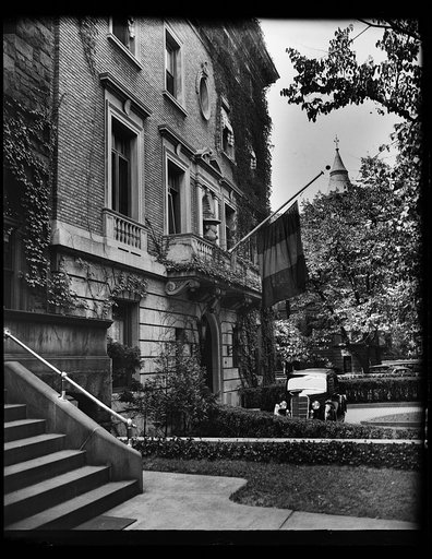 Wash. D.C. Belgian Embassy. The Belgian Embassy placed its flag at half mast when news of the tragic death of Queen Astrid in an automobile accident in Switzerland, was confirmed officially. 8/29/35
