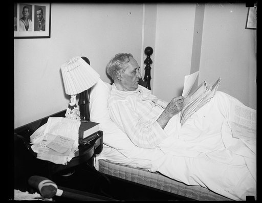 Unofficial "Mayor" of D.C. breaks leg. Sen. William King, D., of Utah, and chairman of the Senate District of Columbia committee, transacts business from his bed where he is confined as a result of a broken leg, fractured in a fall in his home. Sen. King, as chairman of the Senate Committee, is cons