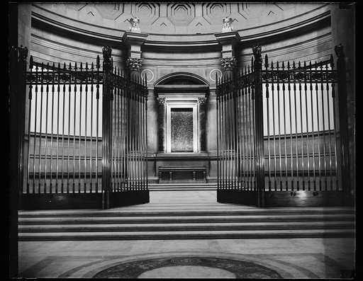 New home for Declaration of Independence. This shrine at the new Archives building is nearly ready to receive the Declaration of Independence which is to be moved from its present location in the Congressional Library. 10/19/35
