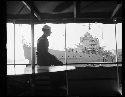 H.M.S. York, flagship of the British West Indian Fleet, docks at the Washington Navy Yard