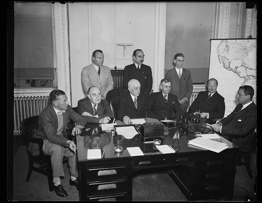 Protecting U.S. International aviation routings. This committee met in the State Department to recommend appropriate steps to protect and foster the development of American interests in the field of International aviation. The particular case in mind is the Pan-American route to the Orient. From the