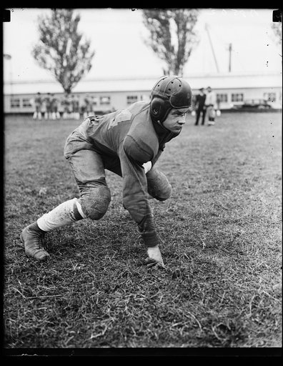 Look out! Notre Dame. Otis Cole, one of the Navy players on whose endurance, ability and general good playing the midshipmen of Annapolis are placing their hopes to beat Notre Dame this coming Saturday. Cole plays guard on the Navy team. 10/24/35