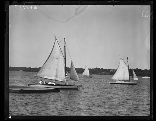 Future admirals learn to sail. This photograph shows members of the plebe class at Annapolis, U.S. Naval Academy, learning to sail as one of the first lessons for the future admirals. 9/20/35