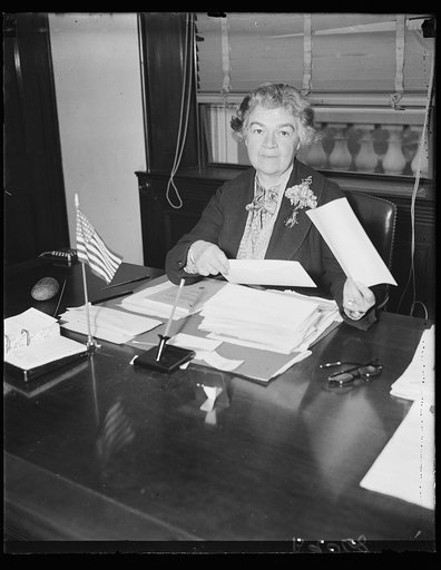 Edith Nourse Rogers at desk