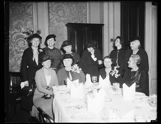 Group of women; Edith Nourse Rogers, left