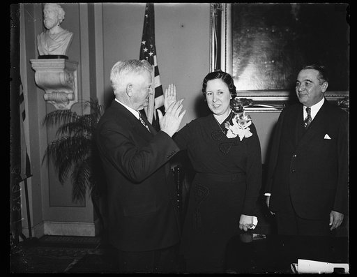 John Nance Garner swearing in Rose McConnell Long