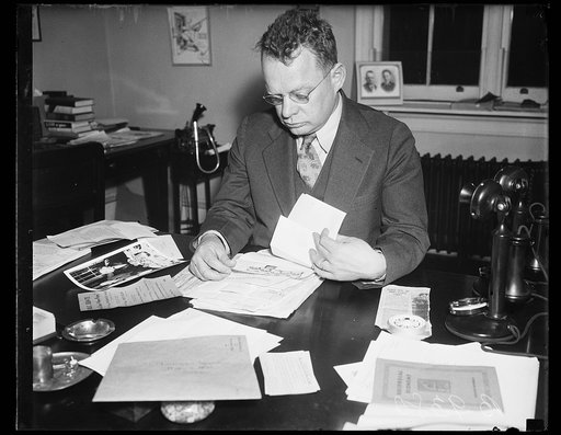 Maury Maverick at desk