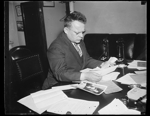 Maury Maverick at desk