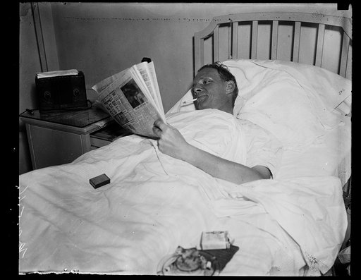 Man in hospital bed