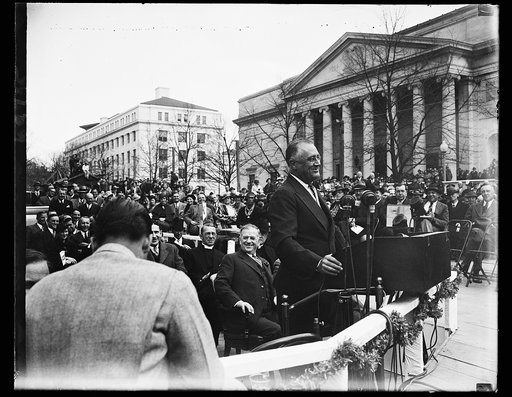 Franklin D. Roosevelt at podium. Washington, D.C.