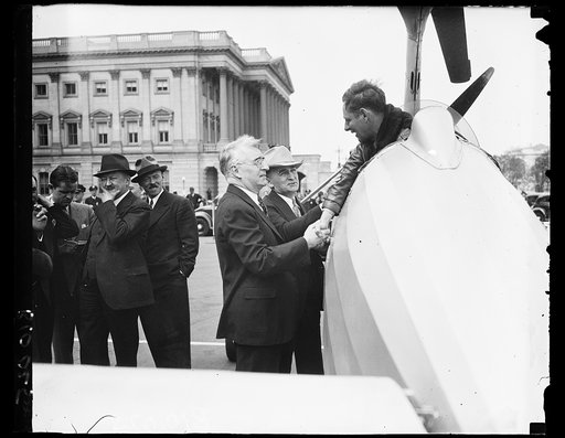 Aircraft and pilot at U.S. Capitol, Washington, D.C.
