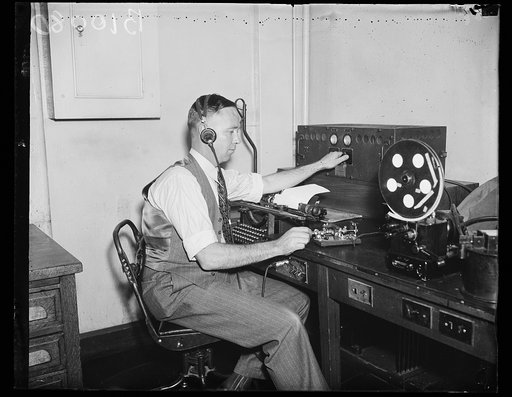 Man listening to radio